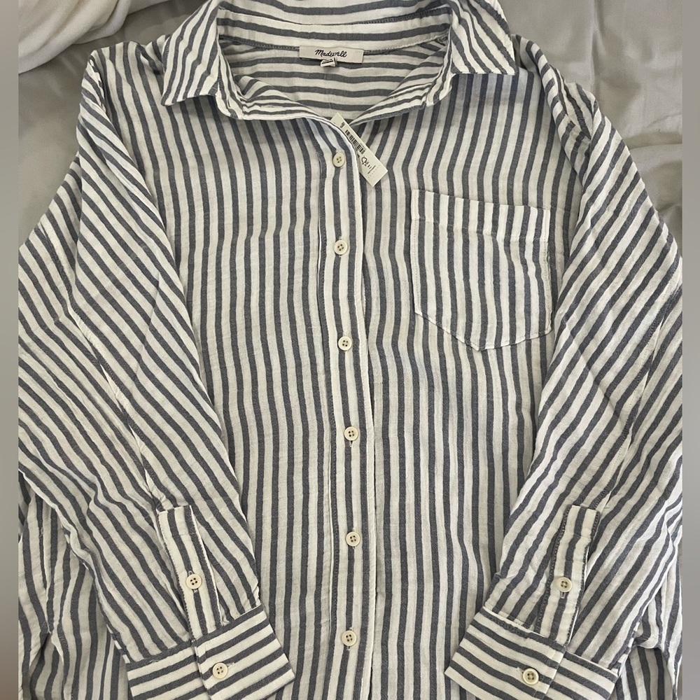 Madewell striped button down shirt